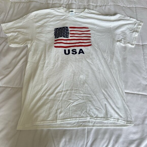 Delta Pro Weight Other - American Flag USA T Shirt Mens Large L Delta Pro Weight Patriotic White Flag 90s